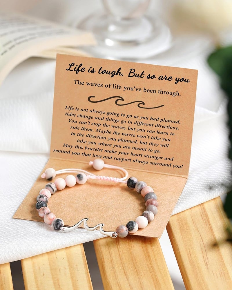 Tarsus Inspirational Gifts for Women Men, Through The Waves of Life, Life is Tough but so are You, Encouragement Bracelet Thoughtful Gifts for Friend Sister Coworker... - Image 5